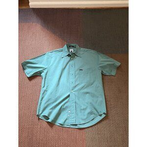 Faconnable Green Dress Shirt Short Sleeve Button Up Mens Size Small S